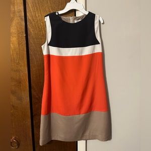 Orange and Blue Striped Mini Dress
